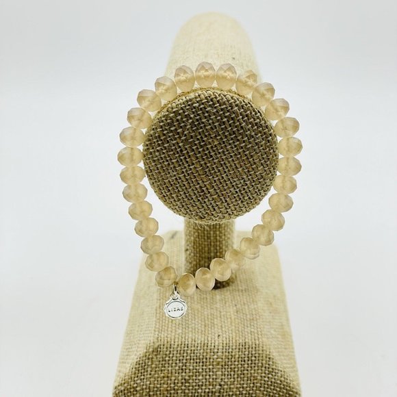 LIZAS Pink Beaded Stretch Bracelet Silver Tone Faceted Classic Career Cosplay - Picture 6 of 7